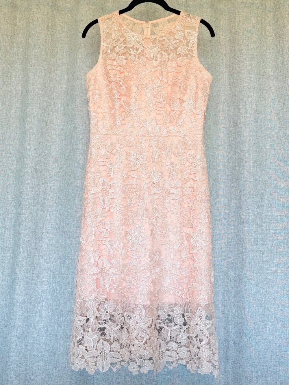 Julia Jordan Dress Women's 6 Pink Lace Overlay Sheath Romantic Formal Wedding